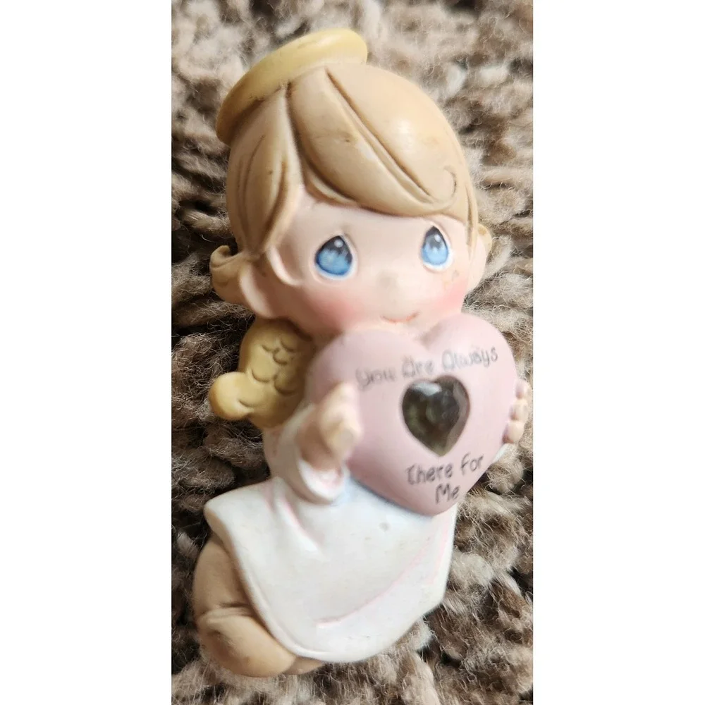 Precious Moment Angel Heart Brooch Pin You Are Always There For Me Vintage Resin